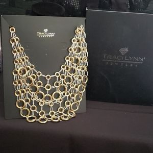 Gold & silver necklace "Chain Reaction"